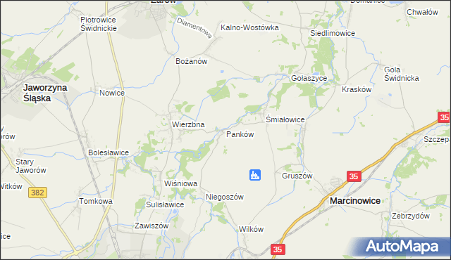 mapa Panków, Panków na mapie Targeo