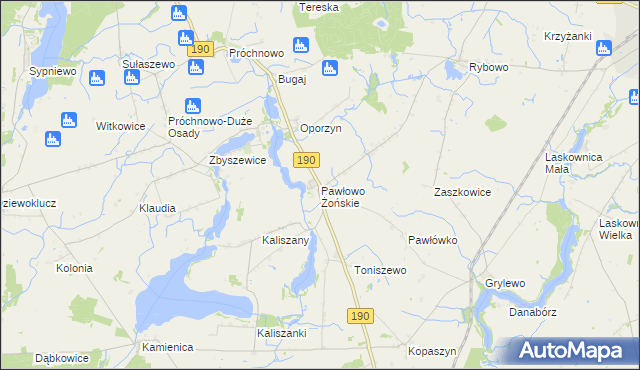 mapa Pawłowo Żońskie, Pawłowo Żońskie na mapie Targeo