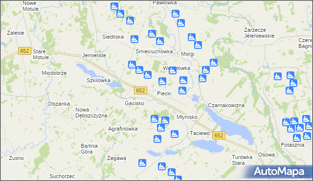 mapa Piecki gmina Filipów, Piecki gmina Filipów na mapie Targeo