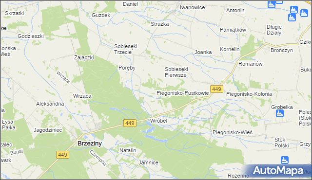 mapa Piegonisko-Pustkowie, Piegonisko-Pustkowie na mapie Targeo