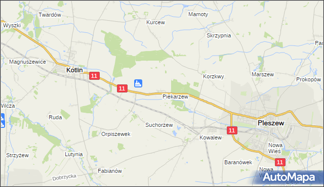 mapa Piekarzew, Piekarzew na mapie Targeo