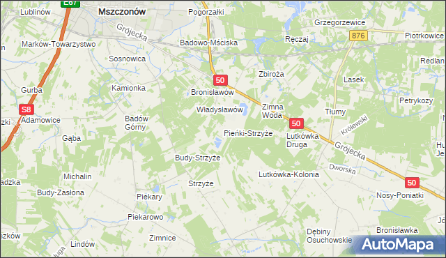 mapa Pieńki-Strzyże, Pieńki-Strzyże na mapie Targeo