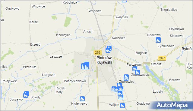 mapa Piotrków Kujawski, Piotrków Kujawski na mapie Targeo