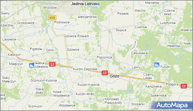 mapa Piskornica, Piskornica na mapie Targeo