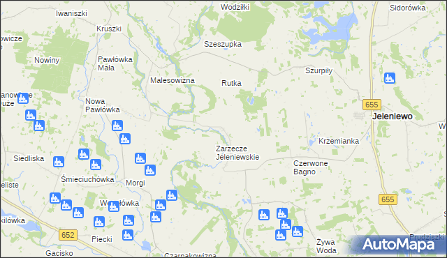 mapa Podwysokie Jeleniewskie, Podwysokie Jeleniewskie na mapie Targeo