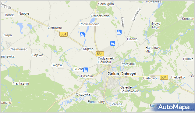 mapa Podzamek Golubski, Podzamek Golubski na mapie Targeo