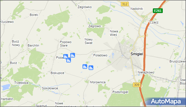 mapa Poladowo, Poladowo na mapie Targeo