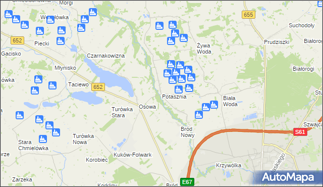 mapa Potasznia gmina Suwałki, Potasznia gmina Suwałki na mapie Targeo