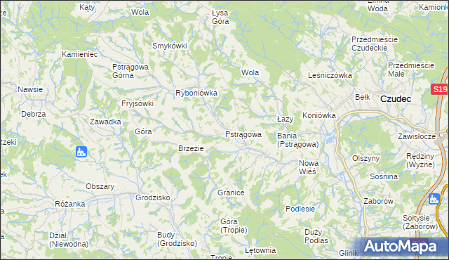 mapa Pstrągowa, Pstrągowa na mapie Targeo