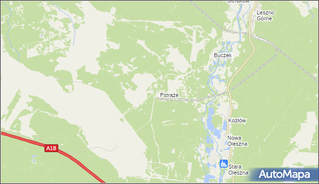 mapa Pstrąże, Pstrąże na mapie Targeo