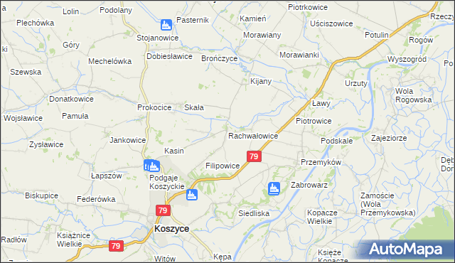 mapa Rachwałowice, Rachwałowice na mapie Targeo