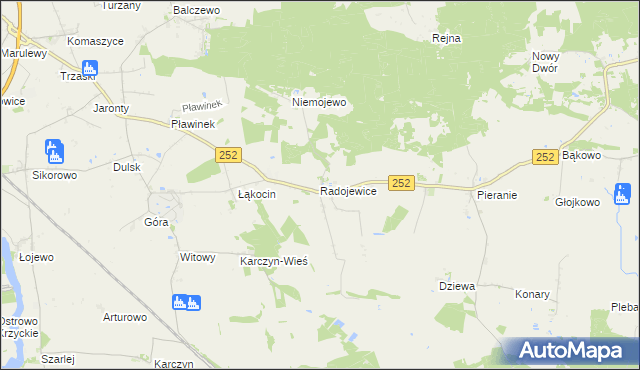 mapa Radojewice, Radojewice na mapie Targeo