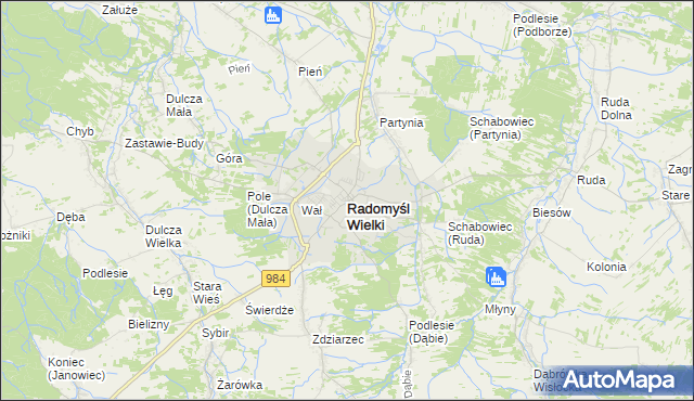 mapa Radomyśl Wielki, Radomyśl Wielki na mapie Targeo