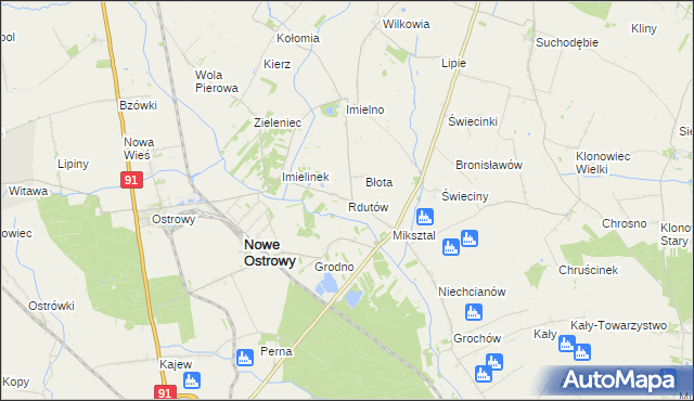 mapa Rdutów gmina Nowe Ostrowy, Rdutów gmina Nowe Ostrowy na mapie Targeo