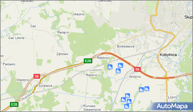 mapa Reblinko, Reblinko na mapie Targeo