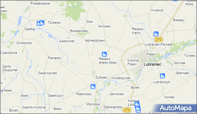 mapa Redecz Wielki-Wieś, Redecz Wielki-Wieś na mapie Targeo