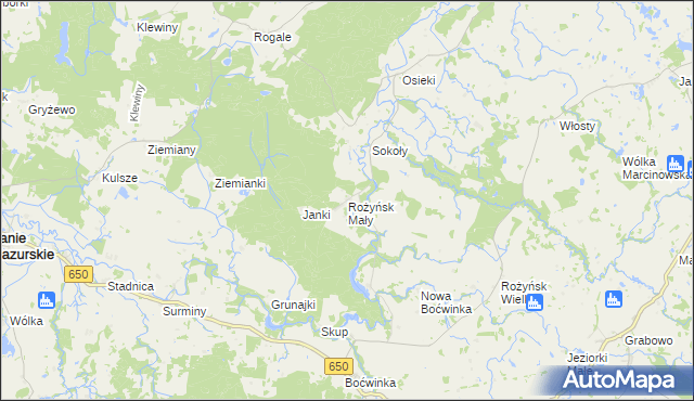 mapa Rożyńsk Mały, Rożyńsk Mały na mapie Targeo