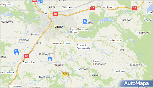 mapa Rumunki Głodowskie, Rumunki Głodowskie na mapie Targeo