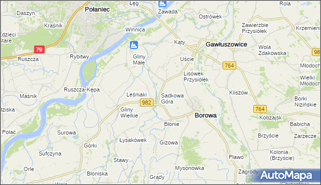 mapa Sadkowa Góra, Sadkowa Góra na mapie Targeo