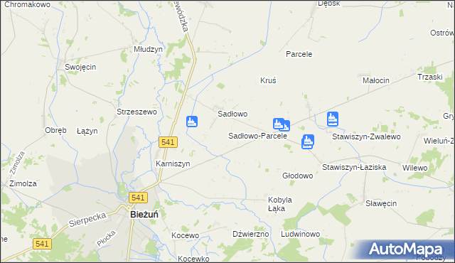mapa Sadłowo-Parcele, Sadłowo-Parcele na mapie Targeo