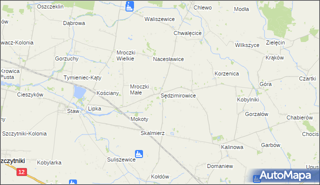 mapa Sędzimirowice, Sędzimirowice na mapie Targeo