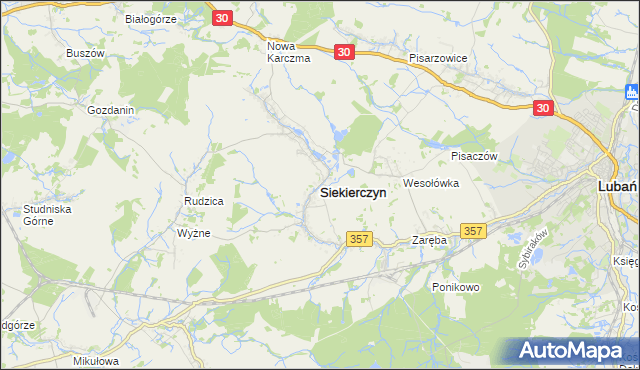 mapa Siekierczyn, Siekierczyn na mapie Targeo