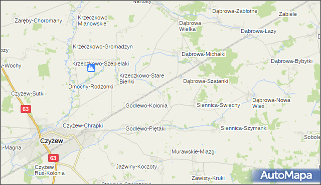 mapa Siennica-Pietrasze, Siennica-Pietrasze na mapie Targeo