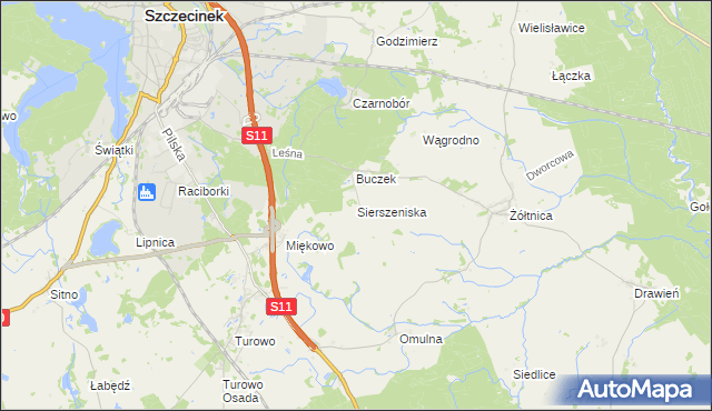 mapa Sierszeniska, Sierszeniska na mapie Targeo