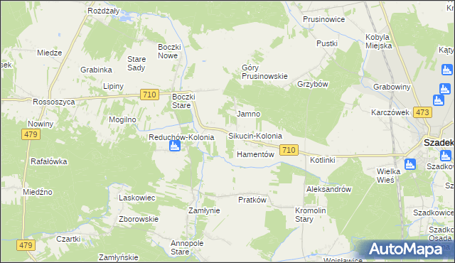 mapa Sikucin-Kolonia, Sikucin-Kolonia na mapie Targeo