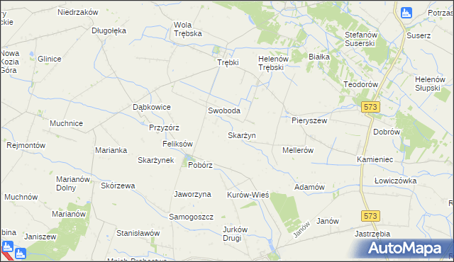 mapa Skarżyn gmina Oporów, Skarżyn gmina Oporów na mapie Targeo