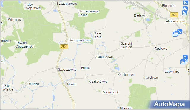 mapa Słaboszewo, Słaboszewo na mapie Targeo