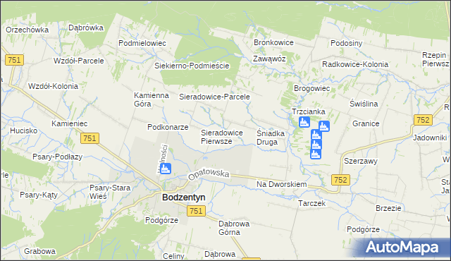 mapa Śniadka Pierwsza, Śniadka Pierwsza na mapie Targeo