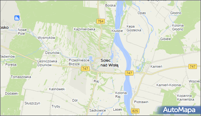 mapa Solec nad Wisłą, Solec nad Wisłą na mapie Targeo