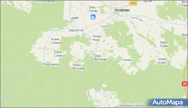 mapa Stary Borowiec, Stary Borowiec na mapie Targeo
