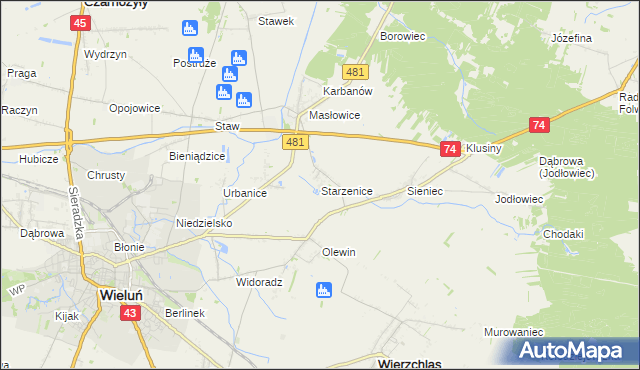 mapa Starzenice, Starzenice na mapie Targeo
