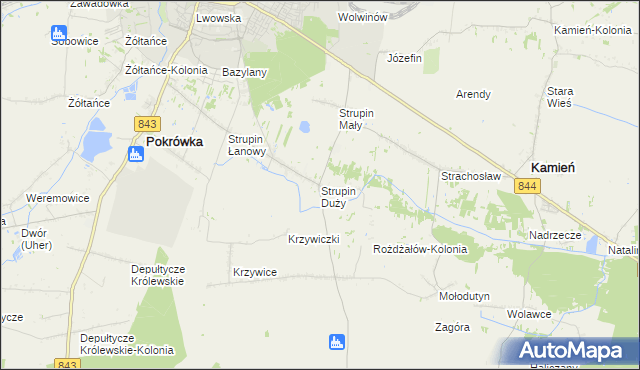 mapa Strupin Duży, Strupin Duży na mapie Targeo