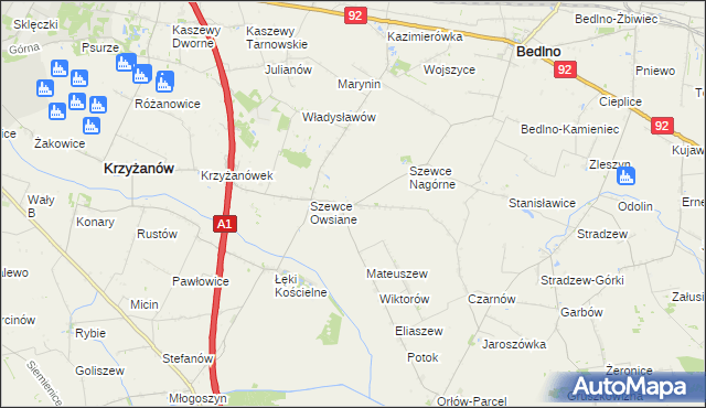 mapa Szewce Nadolne, Szewce Nadolne na mapie Targeo