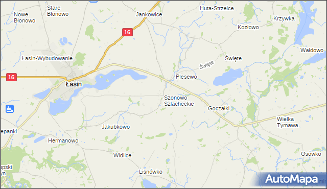 mapa Szonowo Szlacheckie, Szonowo Szlacheckie na mapie Targeo