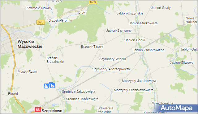 mapa Szymbory-Włodki, Szymbory-Włodki na mapie Targeo