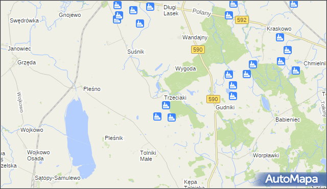 mapa Trzeciaki, Trzeciaki na mapie Targeo