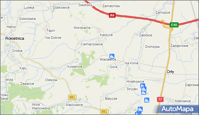 mapa Wacławice, Wacławice na mapie Targeo
