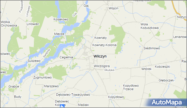 mapa Wilczyn powiat koniński, Wilczyn powiat koniński na mapie Targeo