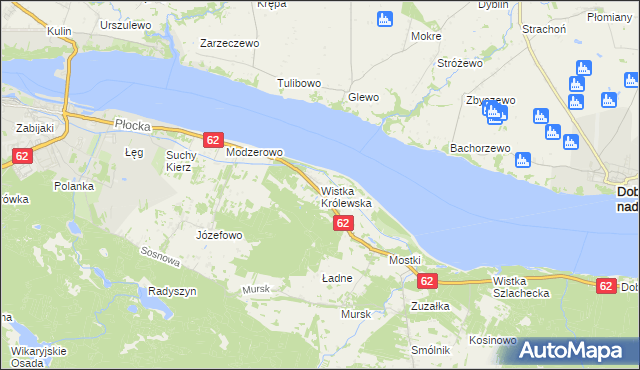 mapa Wistka Królewska, Wistka Królewska na mapie Targeo