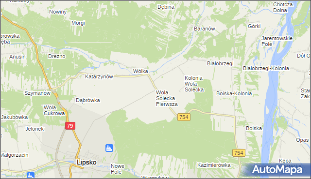 mapa Wola Solecka Pierwsza, Wola Solecka Pierwsza na mapie Targeo