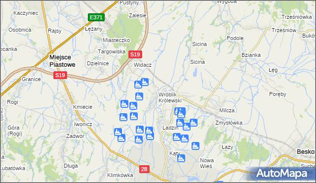 mapa Wróblik Królewski, Wróblik Królewski na mapie Targeo