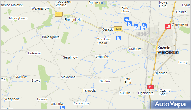 mapa Wrotków, Wrotków na mapie Targeo