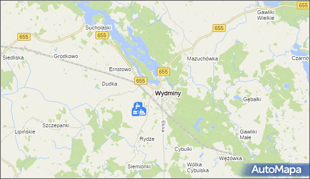 mapa Wydminy, Wydminy na mapie Targeo
