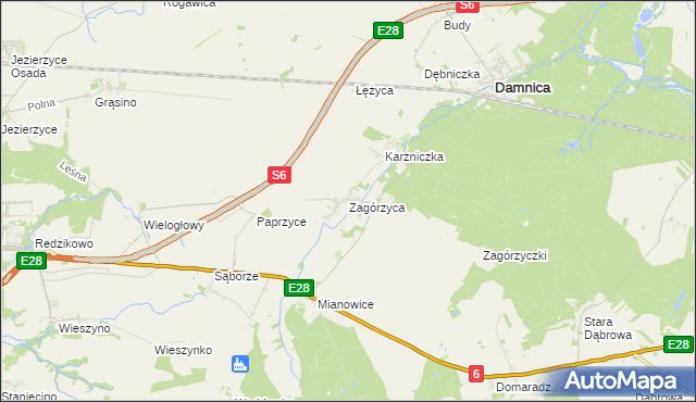 mapa Zagórzyca, Zagórzyca na mapie Targeo