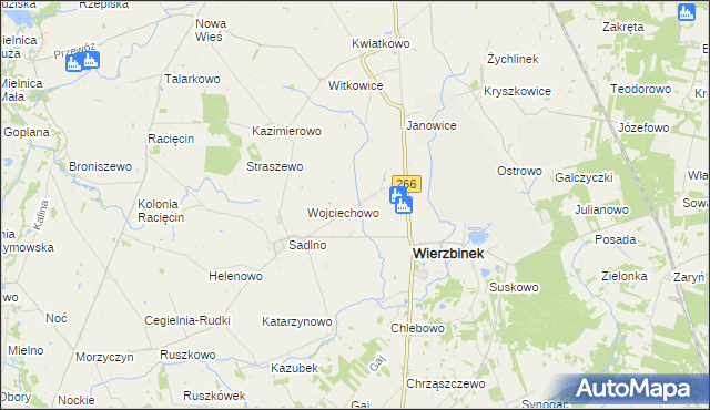 mapa Ziemięcin gmina Wierzbinek, Ziemięcin gmina Wierzbinek na mapie Targeo