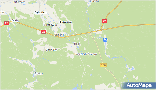 mapa Zofiówka gmina Lubniewice, Zofiówka gmina Lubniewice na mapie Targeo